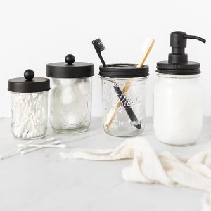 Ball Mason Jar - Juego de accesorios de baño (4 piezas)