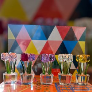 Flores de tulipanes de cristal